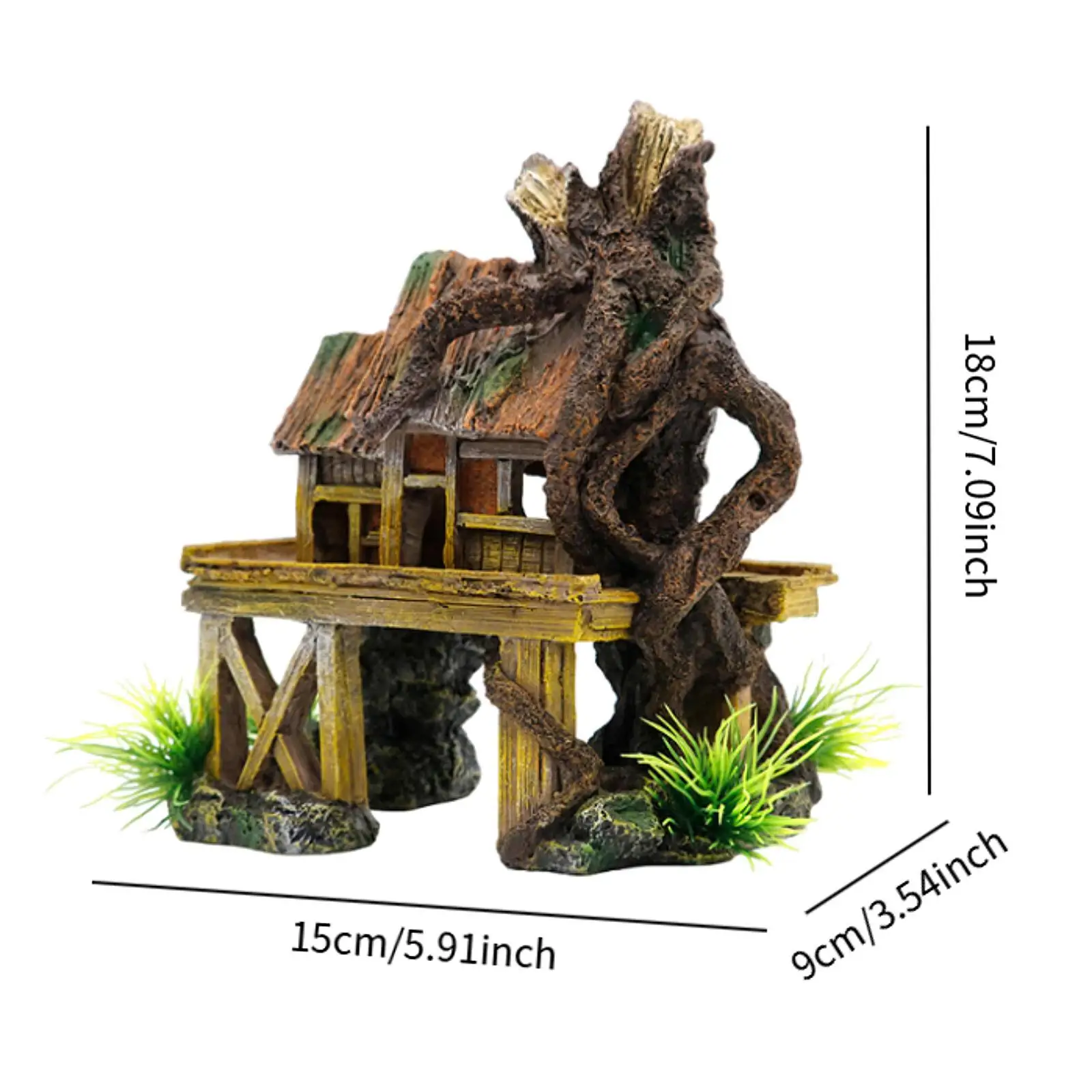 Fish Tank Decoration Artificial Fish Reptile House Hiding Snails Aquascaping