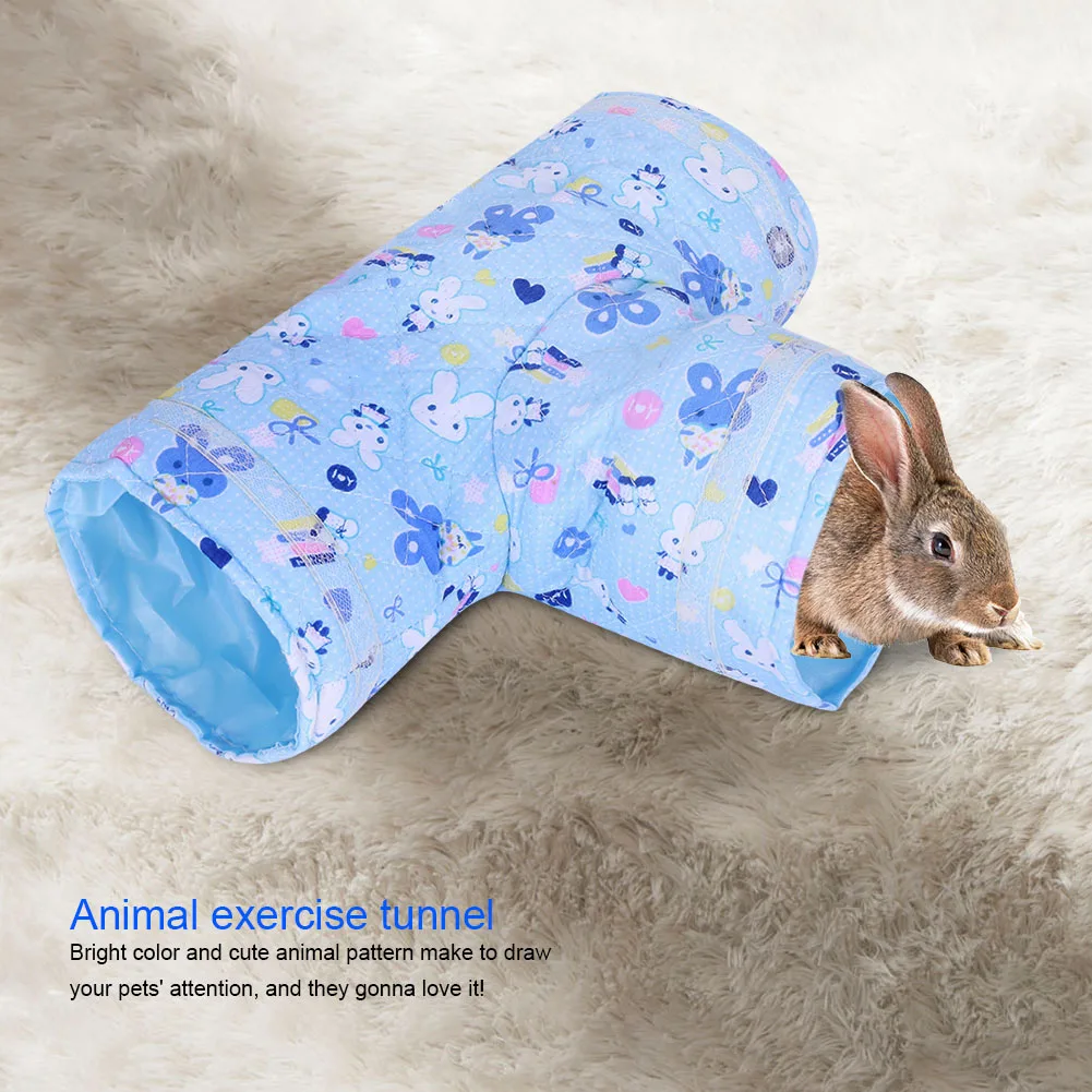 3 Way Animal Tunnel Exercise Tube Pet Toy For Rabbit Ferret Hamster Guinea Pig (Rabbit)