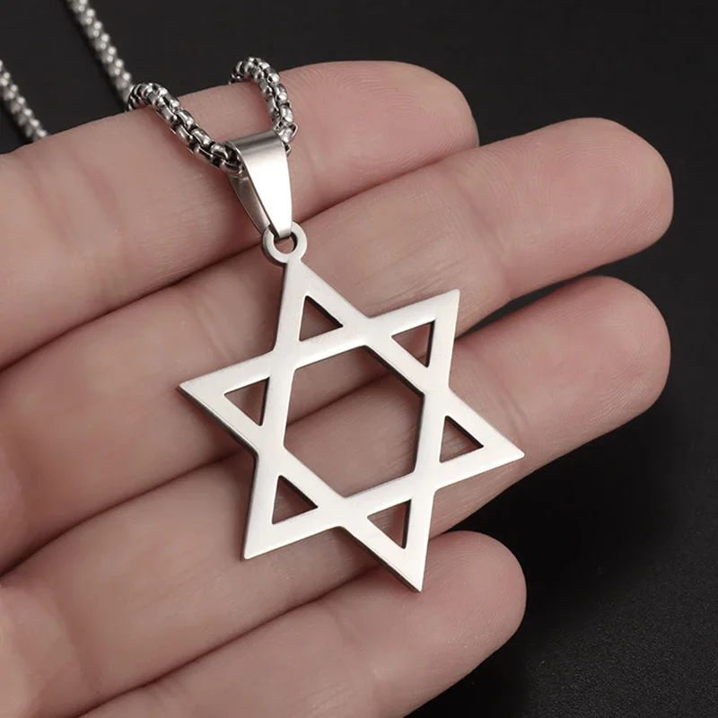 Stainless Steel Star of David Pendant Solomon Necklace for Men and Women Israeli Jewish Jewelry Gifts image 6