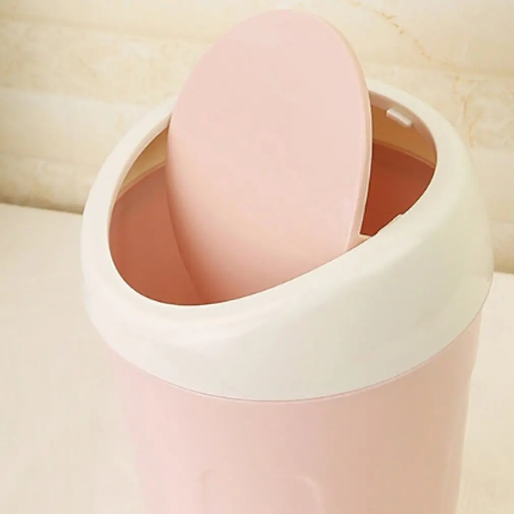 Mini Desktop Bin com tampa, lata de lixo, pequena lixeira, tubo, quarto, limpo, espaço de trabalho, caixa de armazenamento, Home Desk