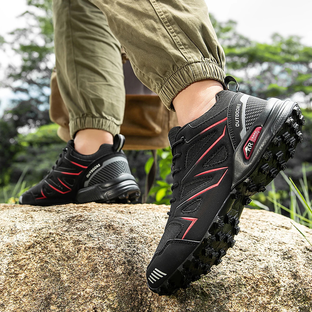 Wasserdichte Herren-Wanderschuhe, atmungsaktives Obermaterial, geeignet für jedes Gelände, Outdoor-Offroad, rutschfest, verschleißfest, Sportschuhe – Detail 32