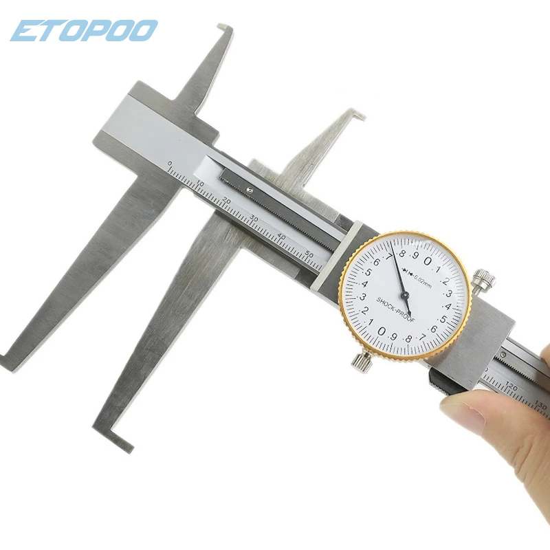 Knife-point Inside Groove 9-150mm Dial Caliper Stainless Steel Long Claws Inner Vernier Calipers Measuring Tools Inside Caliper
