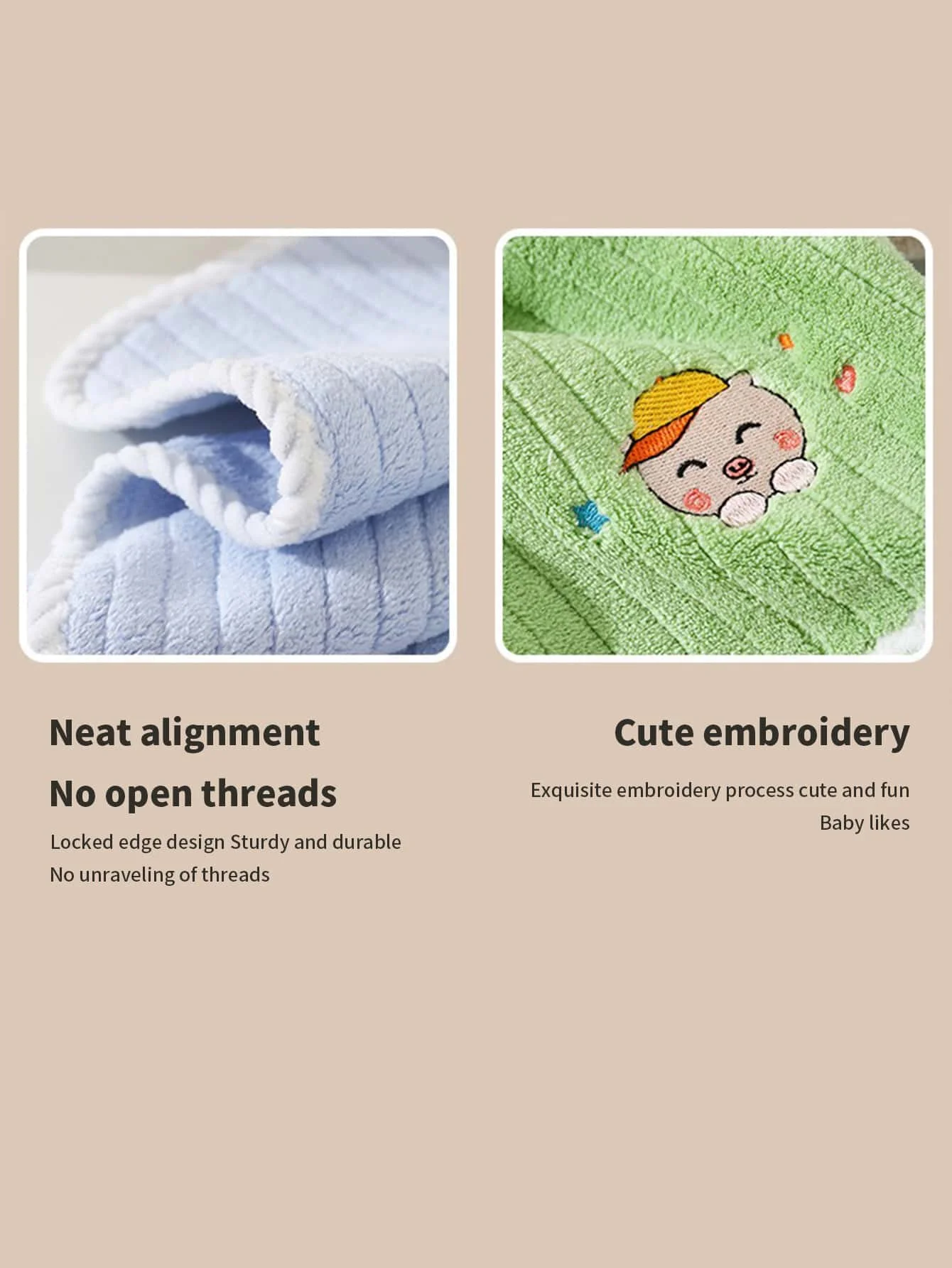 Three pack children\'s face washing towels, kindergarten baby hand towels, hanging towels, children\'s towels