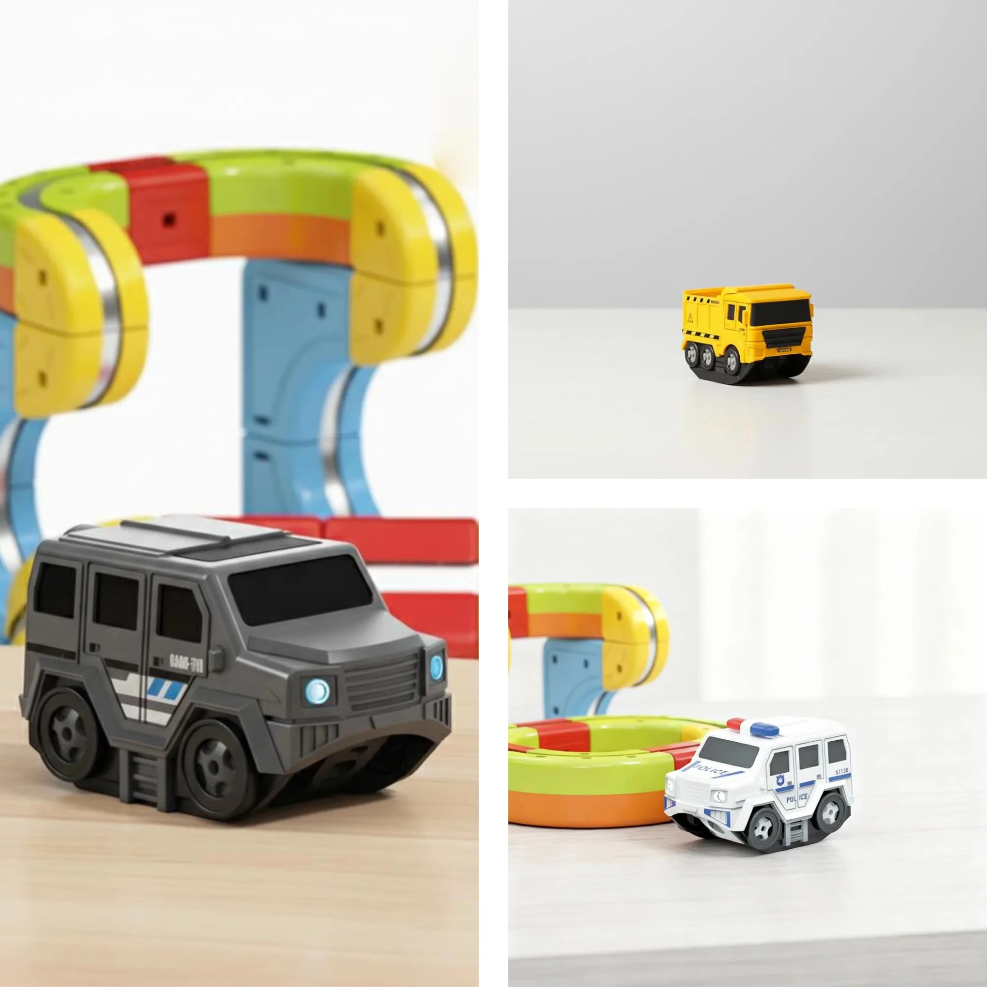 1/3PCS Electric Magnetic Car Anti-Gravity For Magnetic Building Block Tracks Interactive Children Toy Train Railway Track Toys