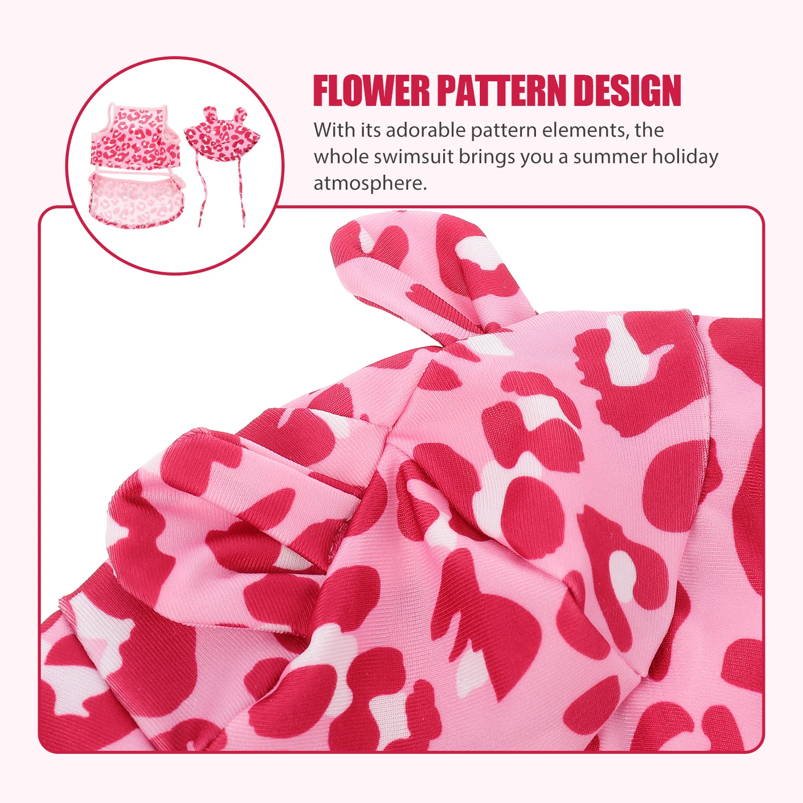 

1Set Puppy Swimsuit Dog Summer Clothes Adorable Skirt Hat Pet Swimwear Breathable Dog Apparel Pet Swimsuit Puppy Apparel