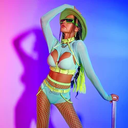 Sexy Bikini Sets Nightclub Bar Dj Ds Rave Clothes Women Gogo Dancers Kpop Outfits Pole Dance Clothing Drag Queen Wear DQS10958