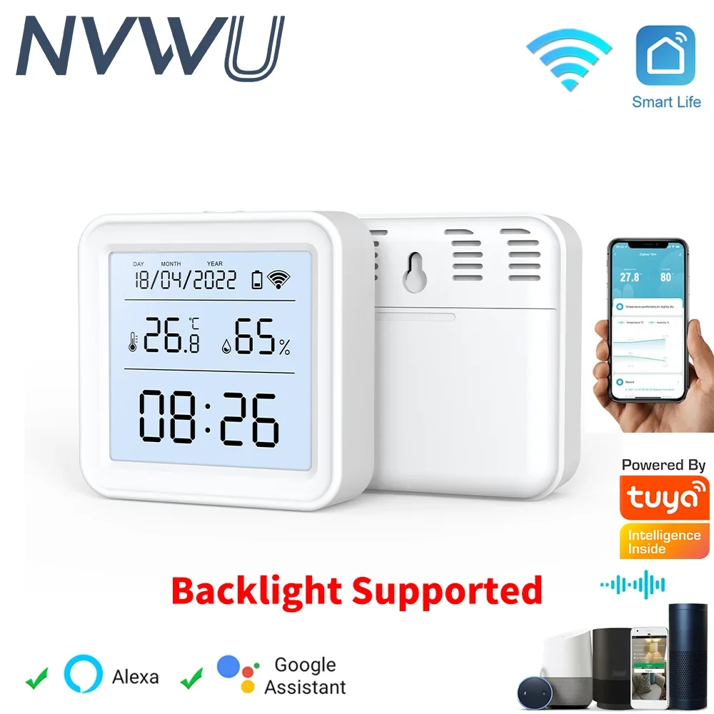 Czujnik temperatury i wilgotności Zigbee lub WiFi Tuya Smart Home Termometr Aplikacja SmartLife Współpracuje z Alexa i Asystentem Google