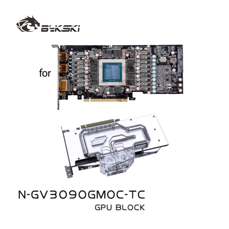 Bykski GPU Block for Gigabyte RTX3080/3090/3080TI Gaming OC Backplane Water Cooling Video Card/Copper Radiator N-GV3090GMOC-TC