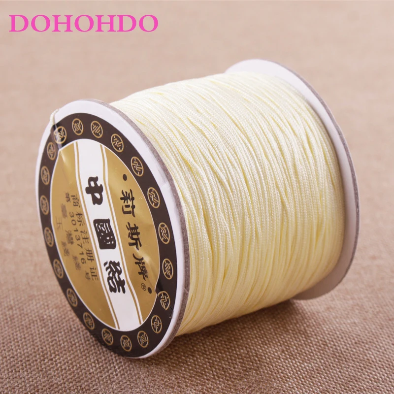 2024 New Arrivals 40 Colors 0.8mm Cotton Cord Nylon Cord Thread String DIY Beading Braided Bracelet Jewelry Making 120M/Spool