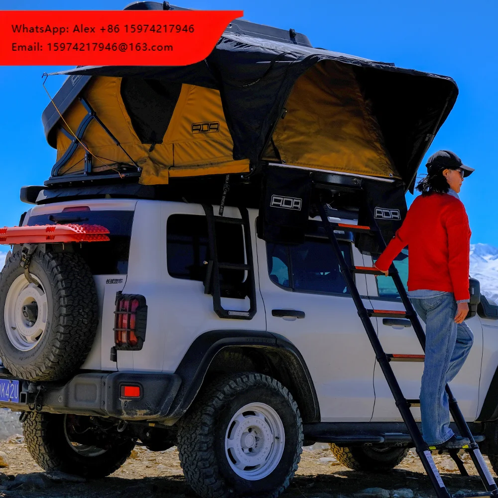 ADA OVERLAND New Design Anti-UV Side Open ABS Hard Shell Vehicle Roof Top Tent Spacious Space Tent Camping Tent