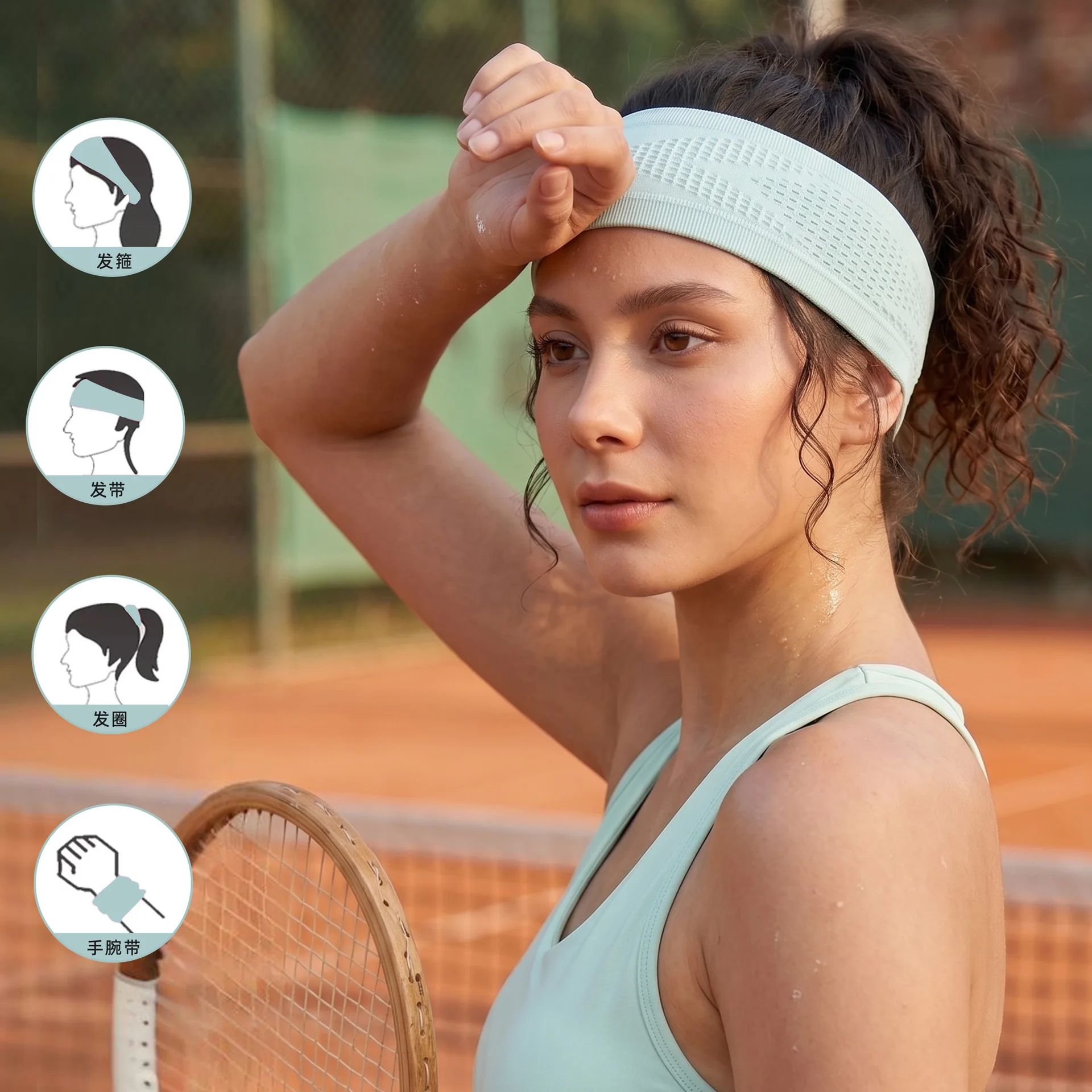 Premium Wide Sports Headband Sweat Wicking Soft Elastic Yoga Hair Band Unisex Breathable Running Fitness Sweatband for Men Women