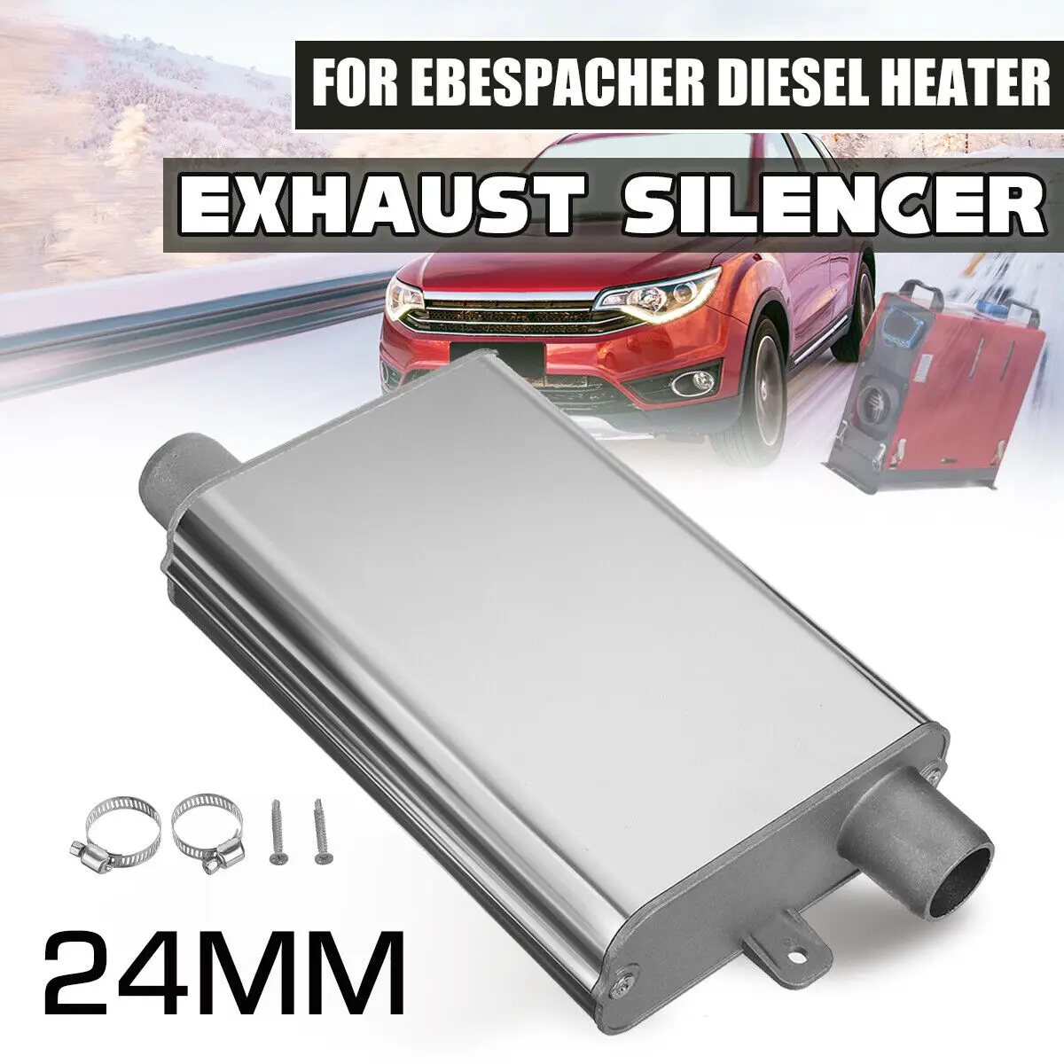 

24mm Muffler Silencer Upgraded Clamp Bracket Car Chinese Air Diesel Parking Heater Exhaust Pipe For Webasto Eberspacher