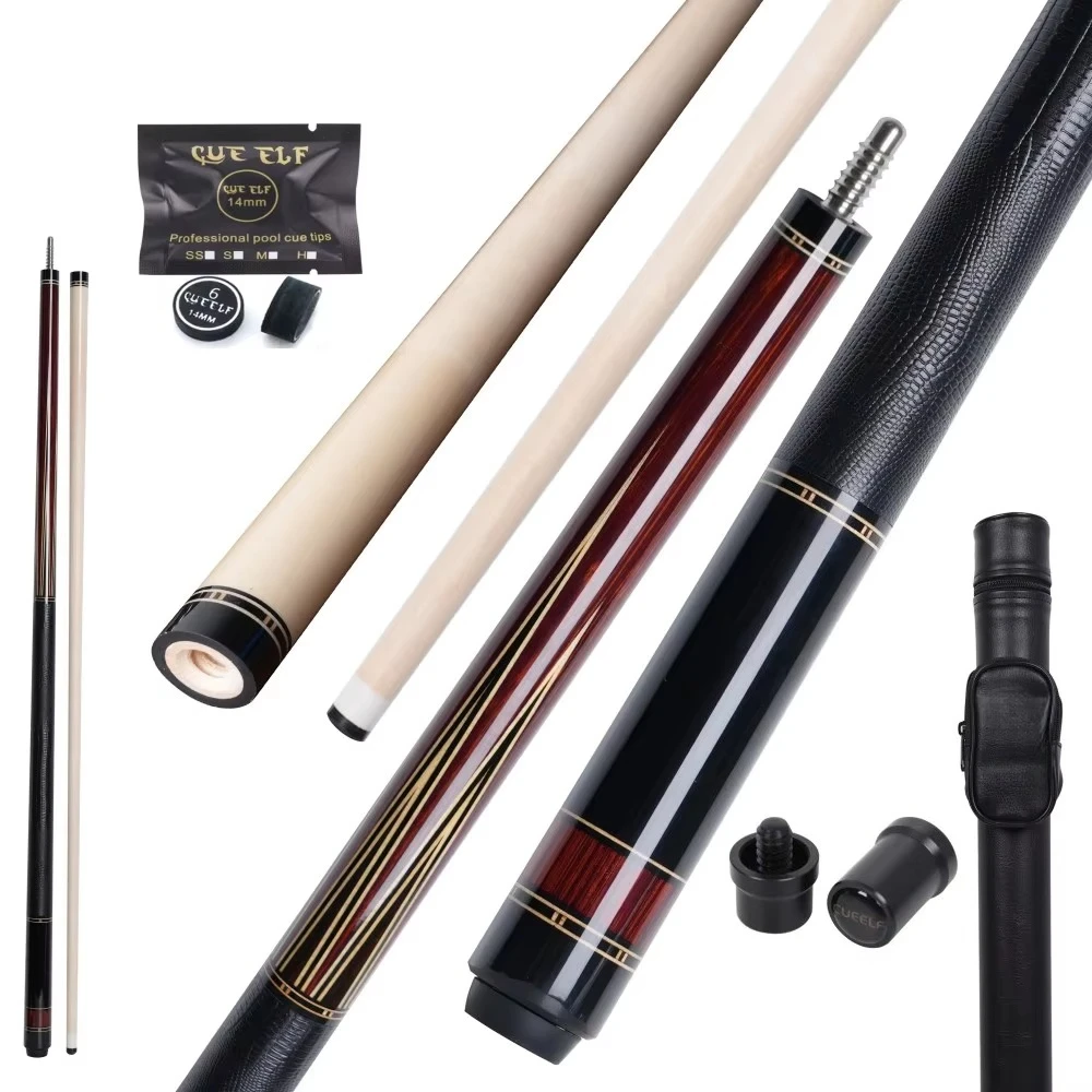 

Popular Ebony Inlay Pool Cue Cocobolo Solid Wood Lizard Leather Wrap 58" Billiard Pool Cues