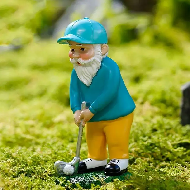 

Cute Garden Golf Dwarf Statue DIY Outdoor Garden Bonsai Store Decoration Resin Gnome Sculpture For Home Desk Decor Ornament