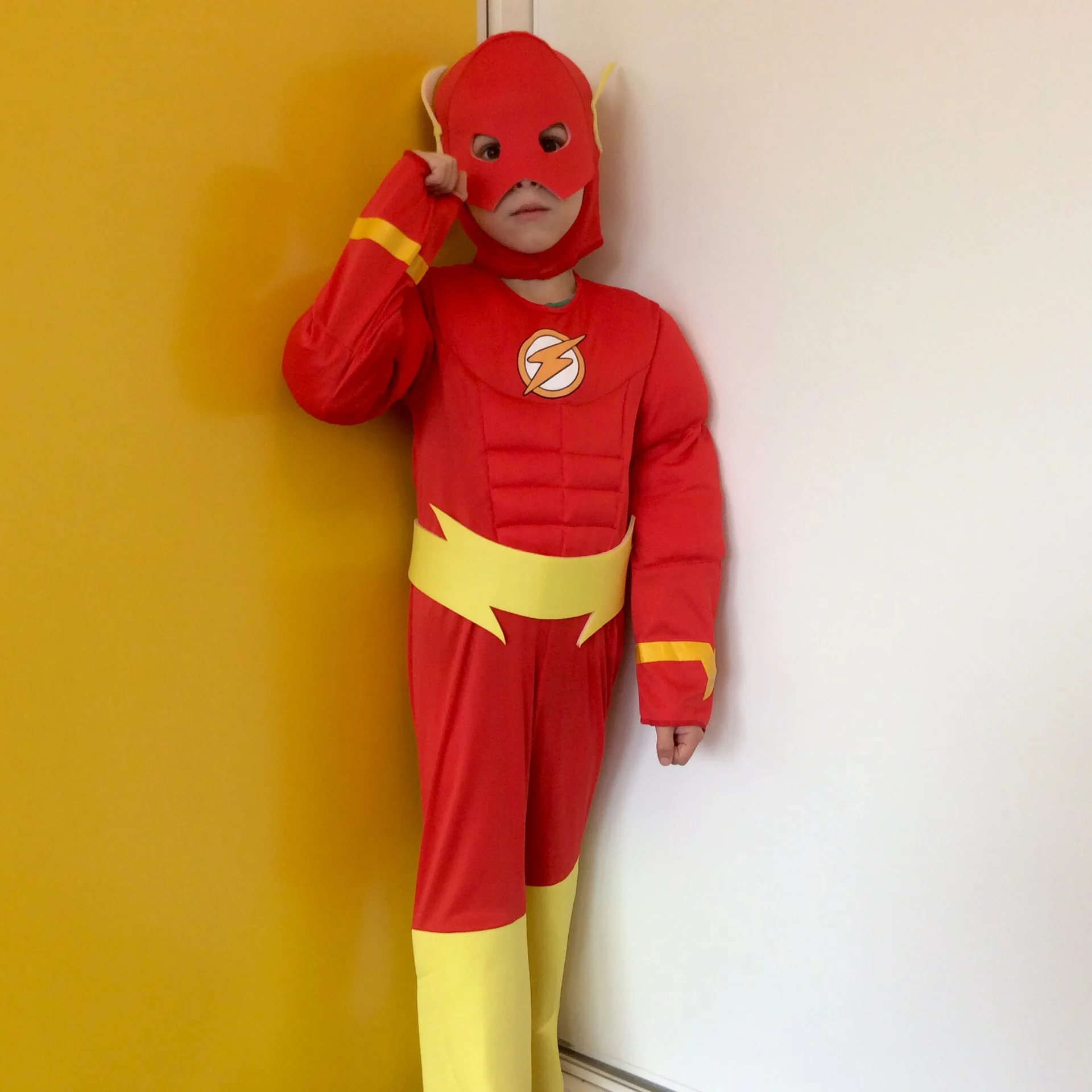 All'ingrosso Boy Superhero The Flash Cosplay Muscle Outfit Costume Kids Halloween Carnival Party Dress-up Costumes The Flash clothe
