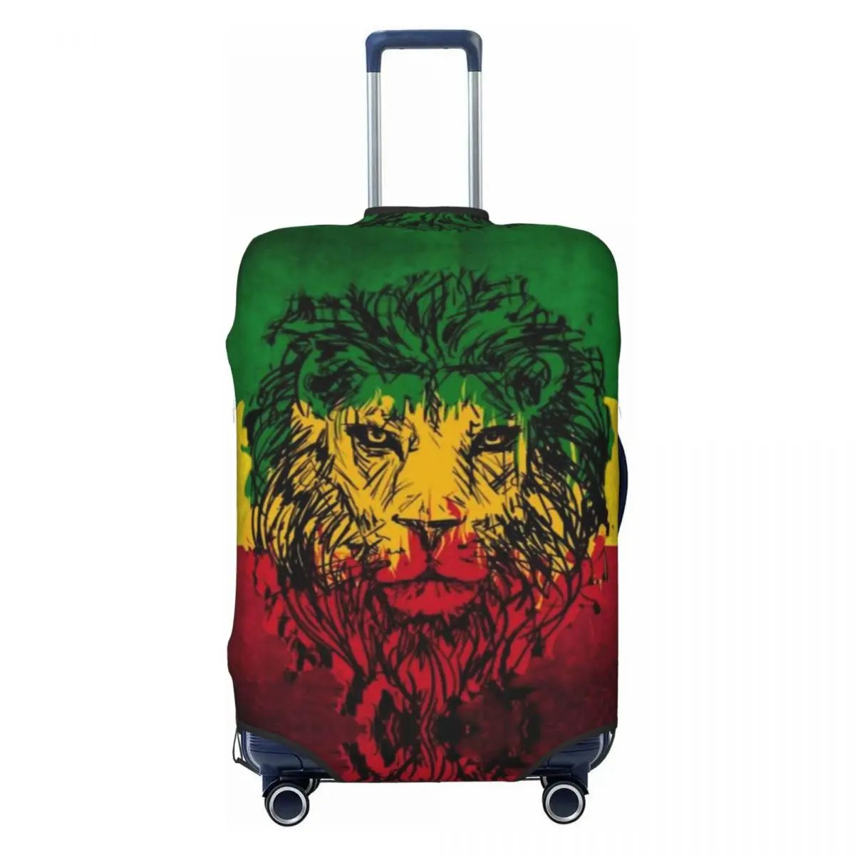 Custom Lion Of Judah Rasta giamaicano Reggae protezione della copertura dei bagagli divertente Rastafarian Art Travel valigia Cover per 18-32 pollici