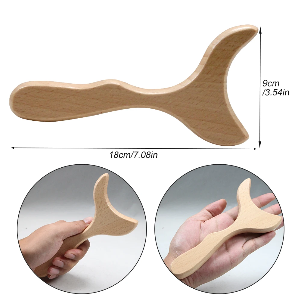 1PCS Small Wooden Gua Sha Massage Tools for Lymphatic Drainage, Anti Cellulite Tool, Wood Therapy Massager Body Sculpting Paddle