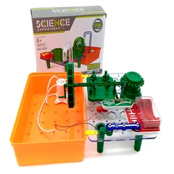 STEM Toys Water Mill Waterwheel City Park Fountain Educational Didactic Building Block Kids Toys Online Science Experiment Kits