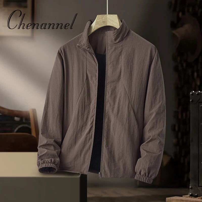 

The new spring and autumn thin stand-up collar trench coat for men is a trendy and versatile casual sport jacket for men