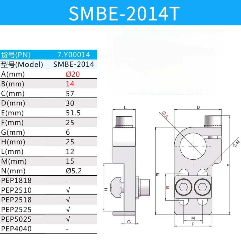 SMBE SMBE4 SMBE5 Series Manipulator Accessories Heavy Duty Fixed Support Fixture Profile Cylinder Slide Moving Connector