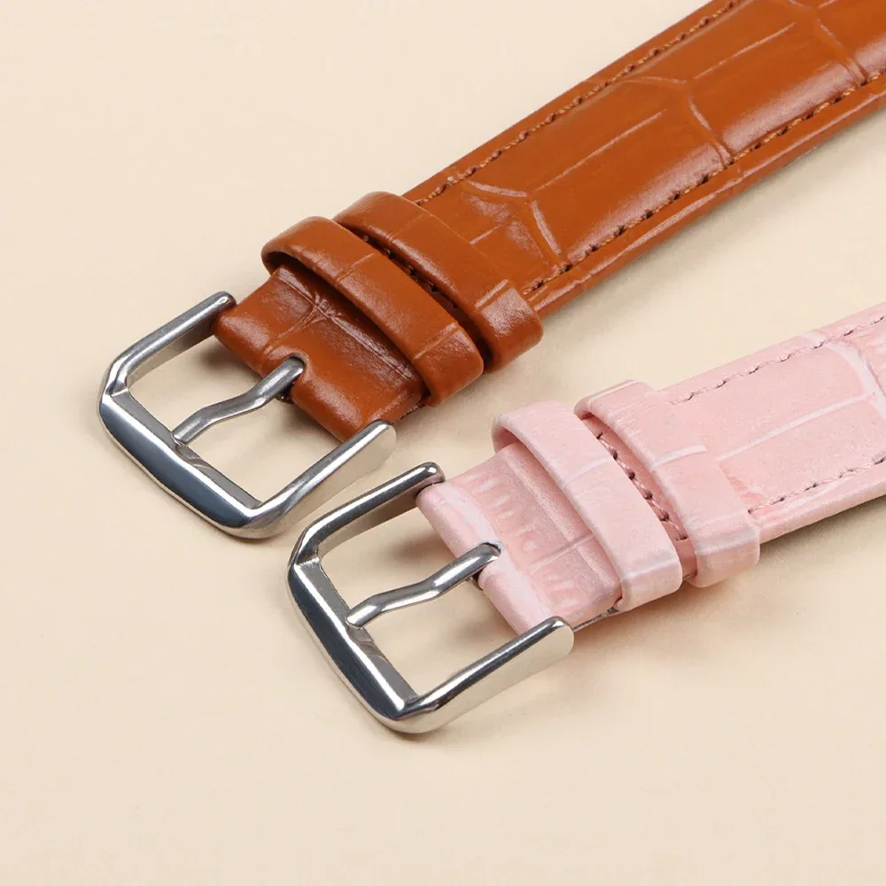 Watch Band Crocodile Pattern Leather Strap 16mm 18mm 20mm 22mm 23mm 24mm Women Mens Replacement Universal Bracelet