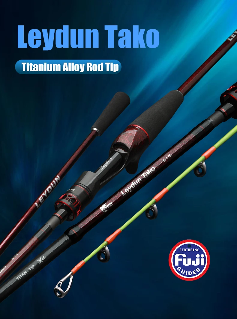 LEYDUN Tako 1,76m LEYDUN Oktopus-Angelruten mit FUJI-Ringen, superleichte Titan-Spitze, Tintenfisch- und Kalamar-Angelrute zum Bootsfischen und zum Spinnfischen – Detail 1