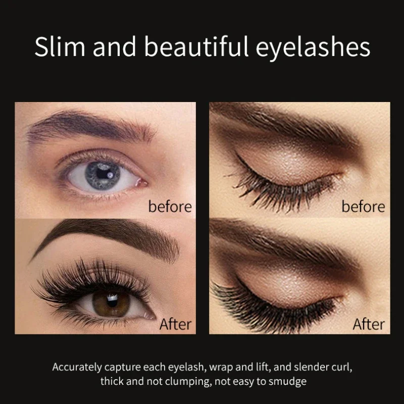 4D Brilliant Starry Sky Mascara Slim Thick Curled Waterproof Long lasting Staying Mascara Makeup Lengthening Eyelash Extension