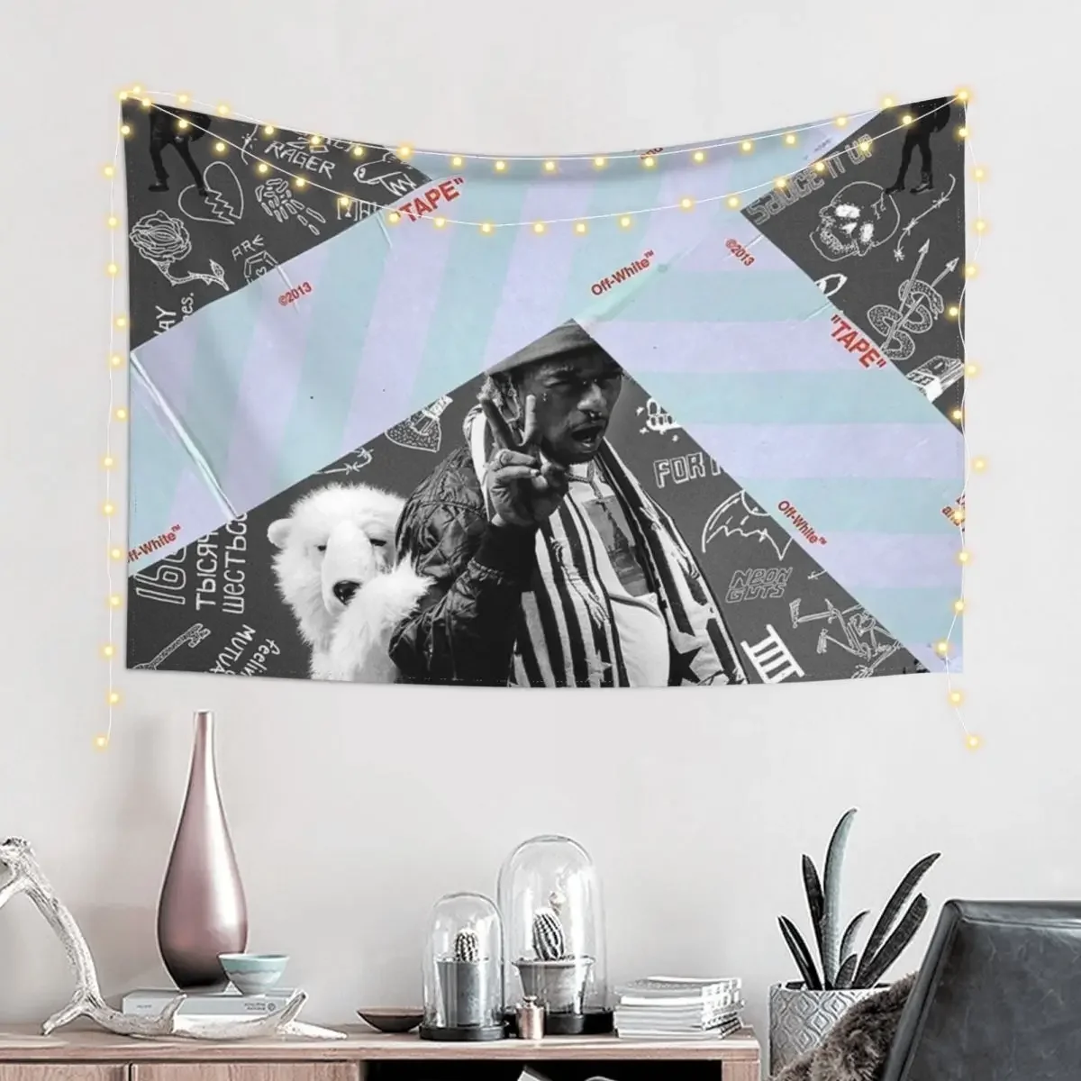 Luv is Rage 2 Poster Tapestry Wall Hangings Decoration Aesthetic Home Decor Room Decorating Aesthetic Decoration Home Tapestry