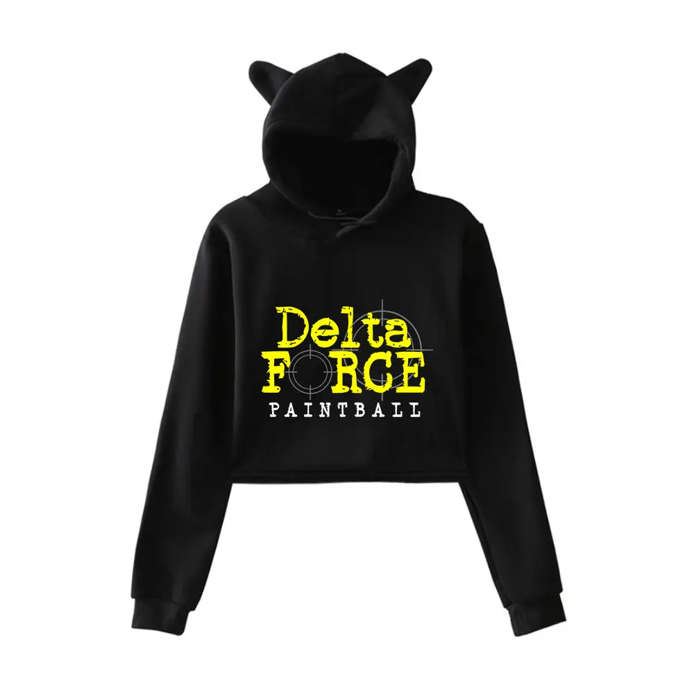 Delta Force Tracklist Merch Pullover Female Cat Ears Hoodie Long Sleeve Top Women's Clothes