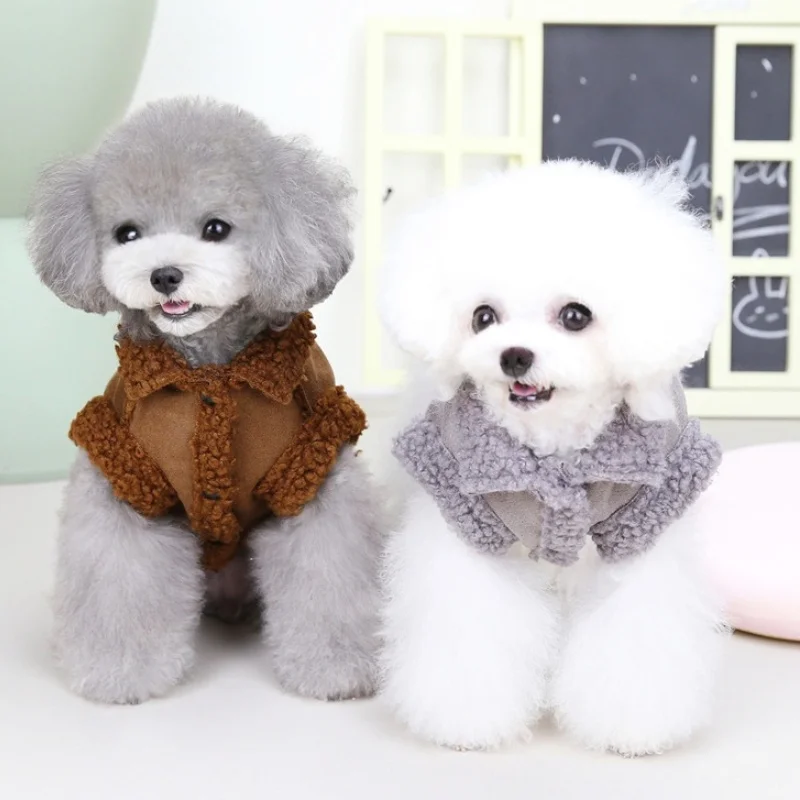 Winter Dog Clothes Pet Dog Jacket Coat Warm Soft Puppy Down Jacket Cute Solid Cat Vest Coat Pet Costume Chihuahua Yorkie Clothes