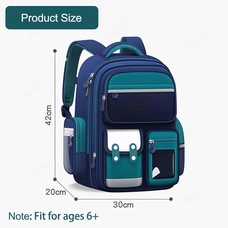 School Bag with Card Slots Pocket Large Capacity School Backpack Reflective Design Travel Bag for Teenage Kids Boys Girls