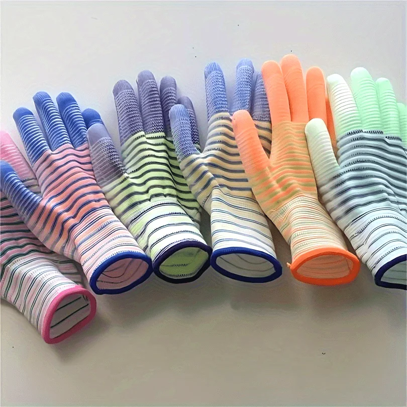 4 Pairs Multi-Purpose Garden Gloves - Anti-Slip, Breathable & Durable Nylon with Elastic