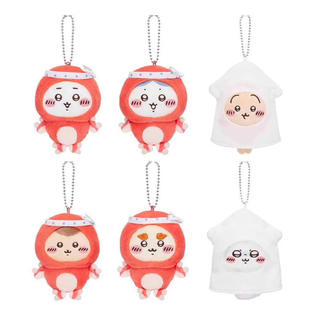 Llavero de Peluche de Anime Japonés Kawaii con Temática de Mariscos BBQ, con Diseño de Pulpo y Calamar Lindos, Usagi Hachiware Jiikawa, Colgante para Bolso