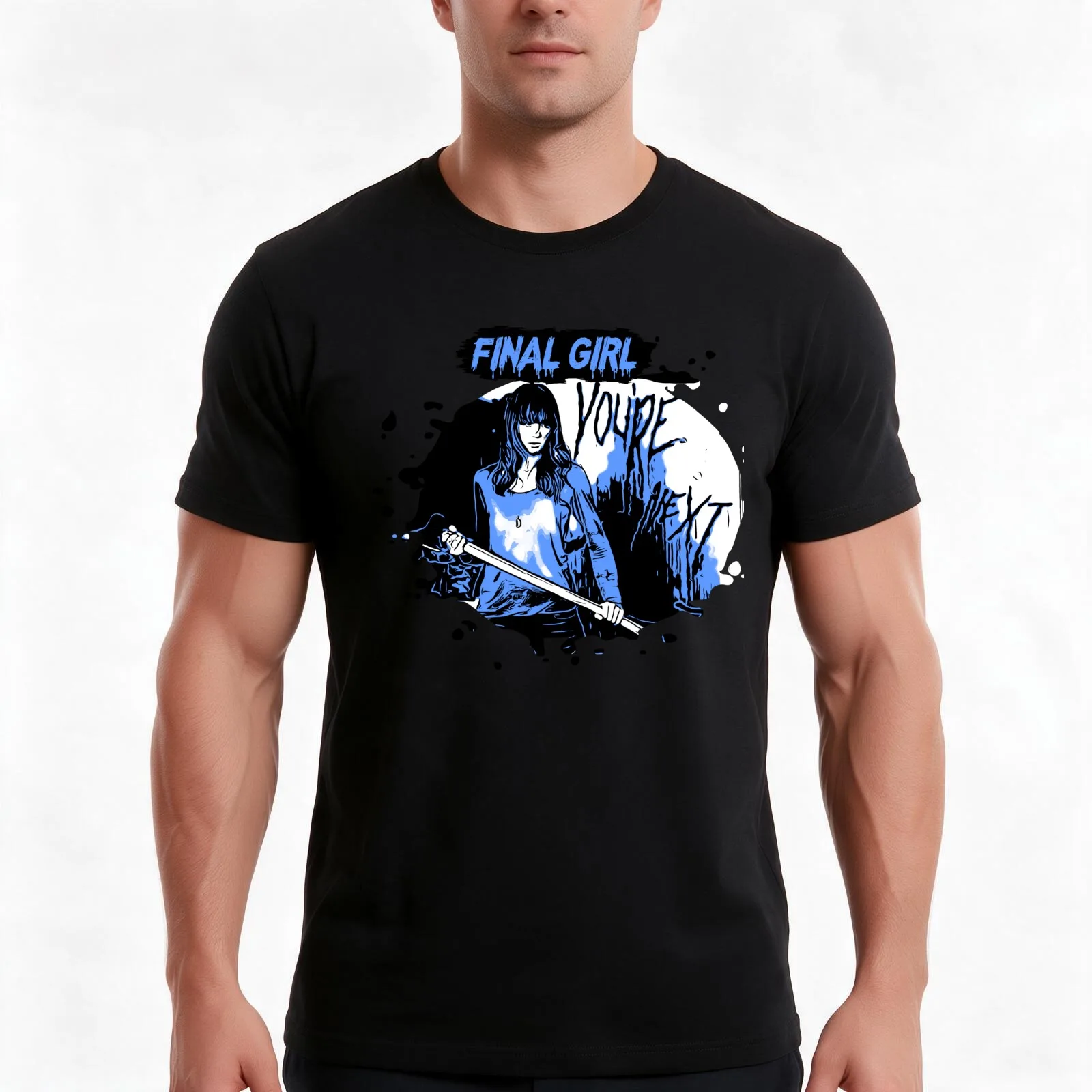 Horror Final Girls - Erin - You're Next T-Shirt, Summer Casual Cotton Tee, Oversized Streetwear Tops, Vintage Graphic Print