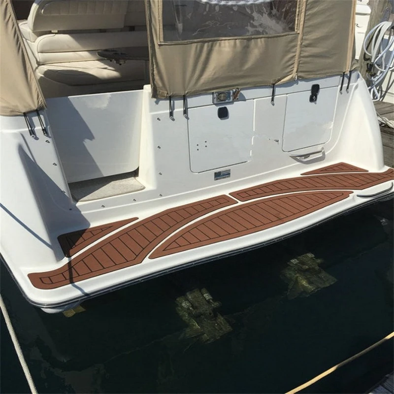 KXKZREN Customiz 1999 Maxum 3000 SCR منصة السباحة قمرة القيادة عدم الانزلاق فو خشب الساج وسادة أرضية ذاتية اللصق إيفا رغوة التزيين ورقة الوسادة
