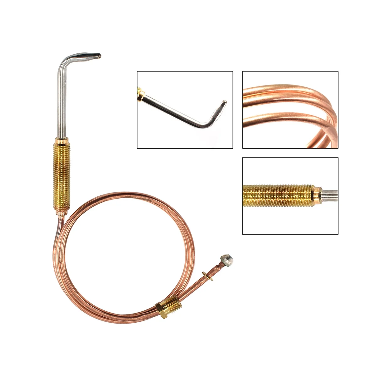 Pièce de chauffage thermocouple pour cuisinière à gaz, remplacement de cheminée universel, contrôleur de température numérique, coude 2023, 670mm, 2 pièces