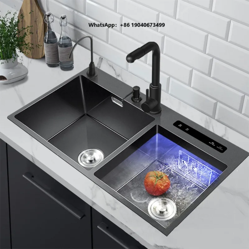 Ultrasonic Disinfection, Sterilization and Purification Fully Automatic Embedded Intelligent Black Sink   h003