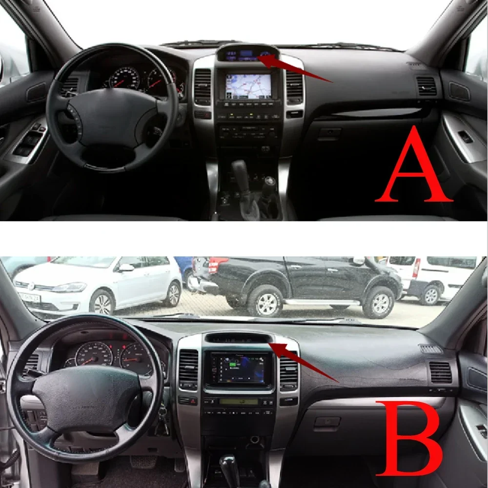 

Для Toyota Land Cruiser Prado j120 2003-2009 120, замшевый кожаный коврик для приборной панели, чехол для приборной панели, солнцезащитный коврик, аксессуары для ковров