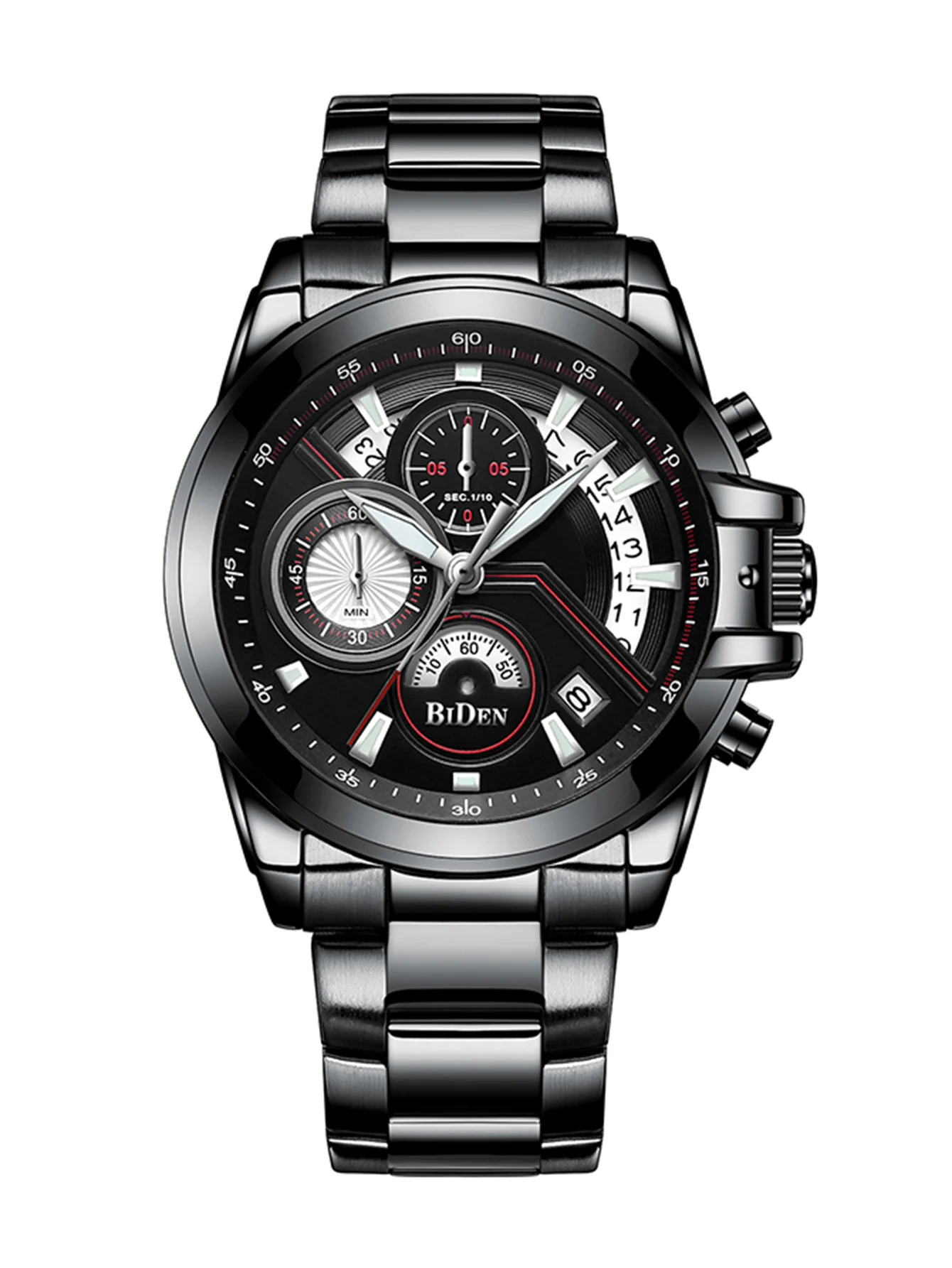 

Stainless steel strap men's watch BIDEN chronograph fashionable business men's waterproof quartz watch Reloj para hombre
