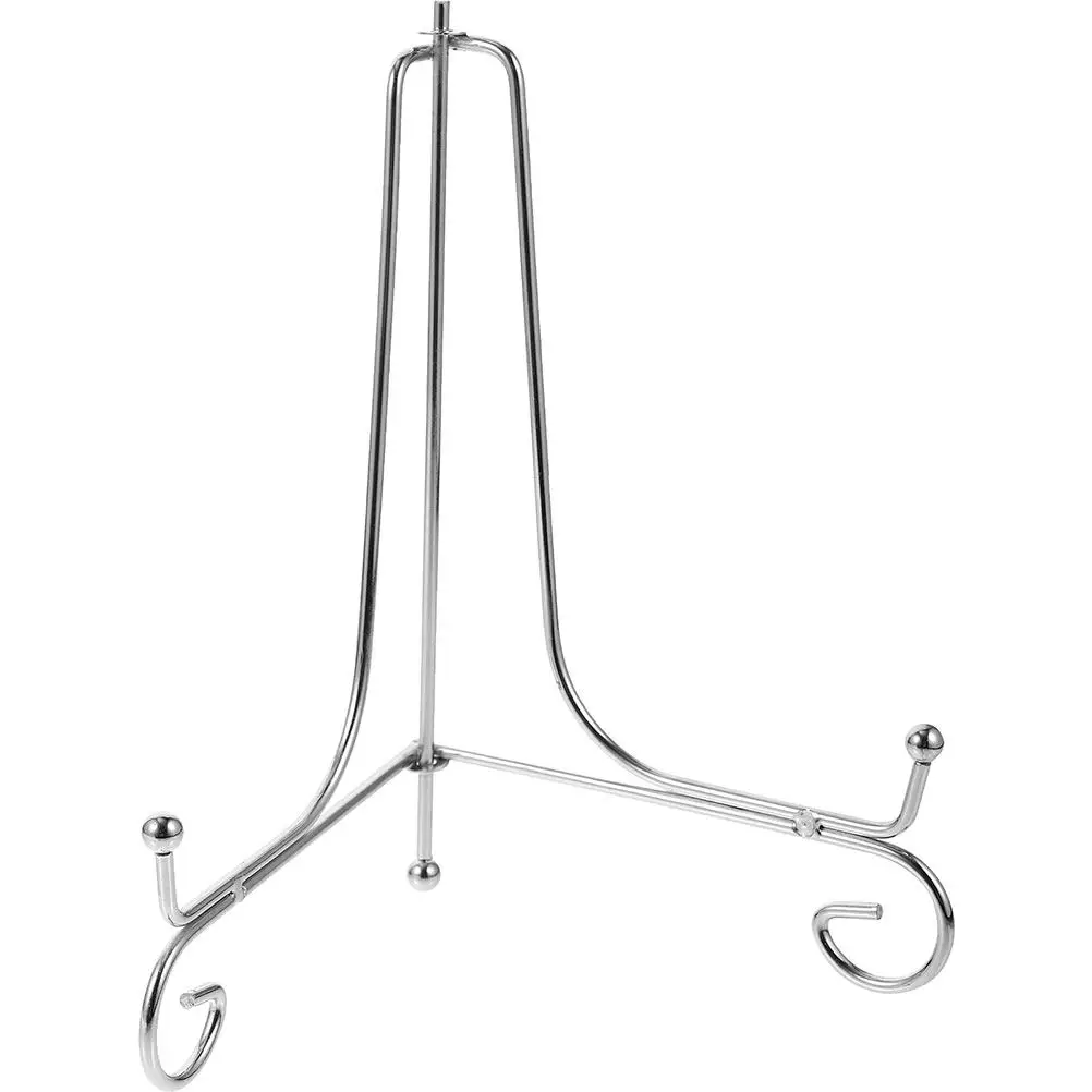 Iron Plate Display Stand Desktop Dish Bracket Solid Three Leg Display Rack Modern Multi Functional Storage Organizer
