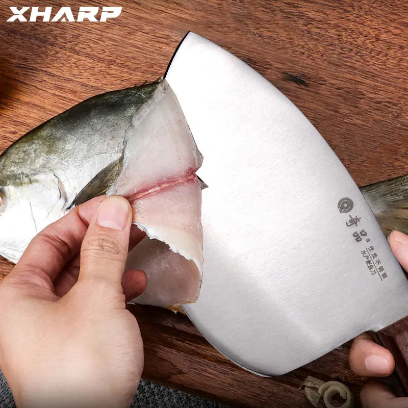 Sharp Stainless Steel Professional Aquatic Knife Fish Killing Knife Fish Slicing Knife Multi-function Fish Bone Chopping Knife