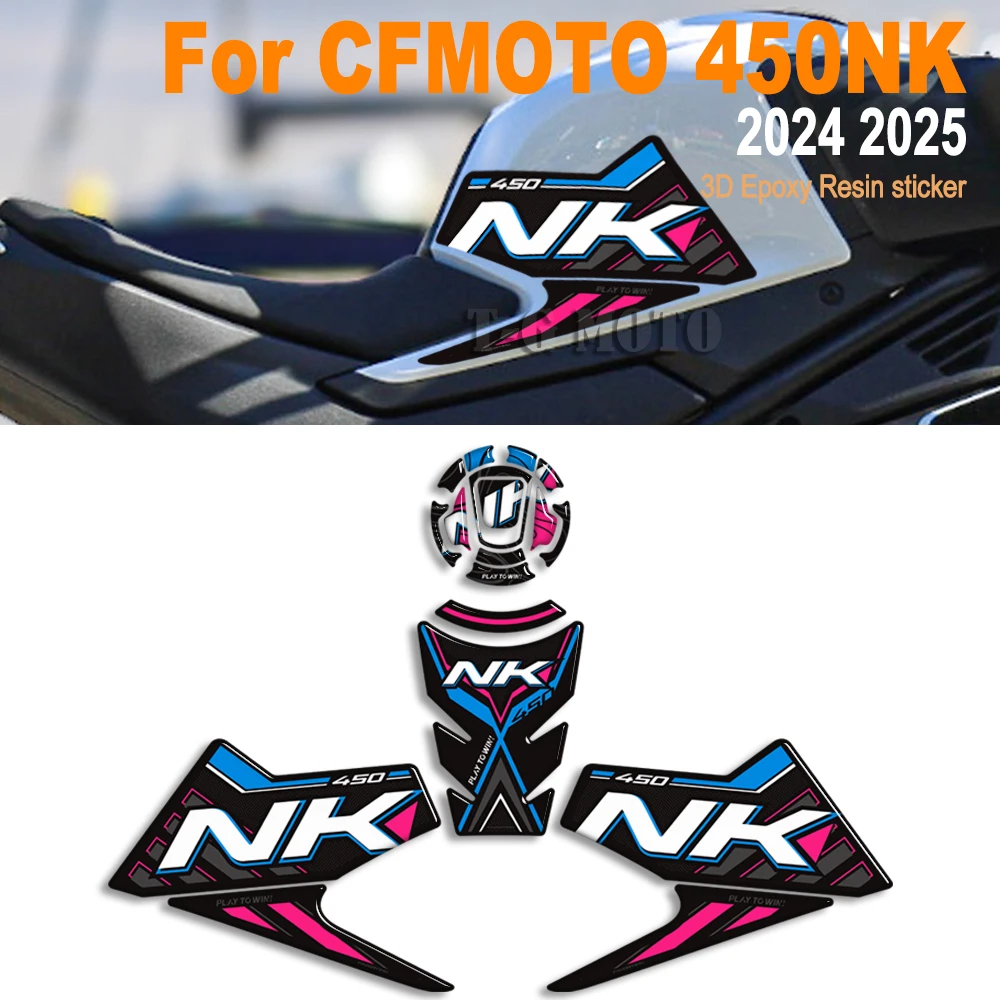 

For CFMOTO 450NK 450 NK 2024-2025 Motorcycle 3D Fuel Tank Side Grips Anti-Slip Gas Fuel Tank Knee Protection Stickers Decals