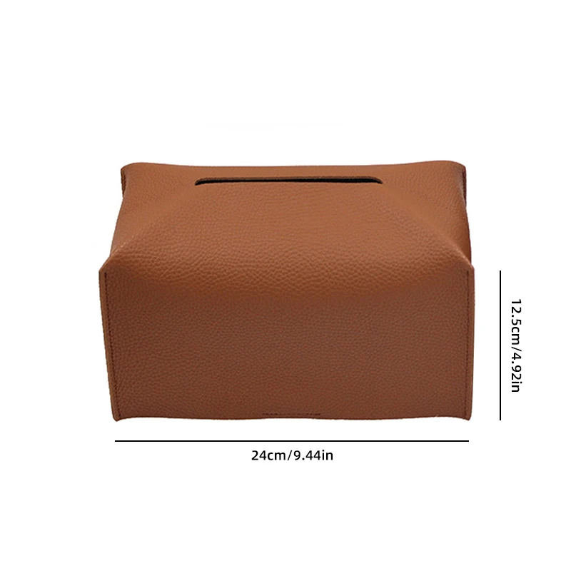 Rectangular Tissue Box Cover Pu Leather Tissue Bag Bathroom Waterproof Foldable Papr Storage Bag Kitchen Simple Napkin Hoder