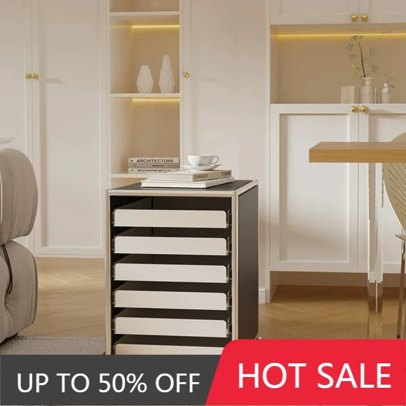 Stainless Steel Filing Cabinets Movable 6-tie Filing Drawer Cabinet Living Room Multipurpose Storage Locker Organizer Furniture