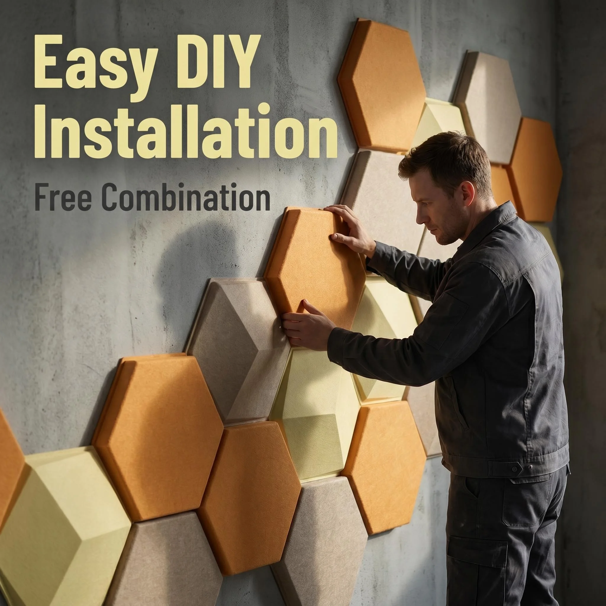 Hexagonal Design Wall Pasting Three-dimensional Sound-absorbing Board