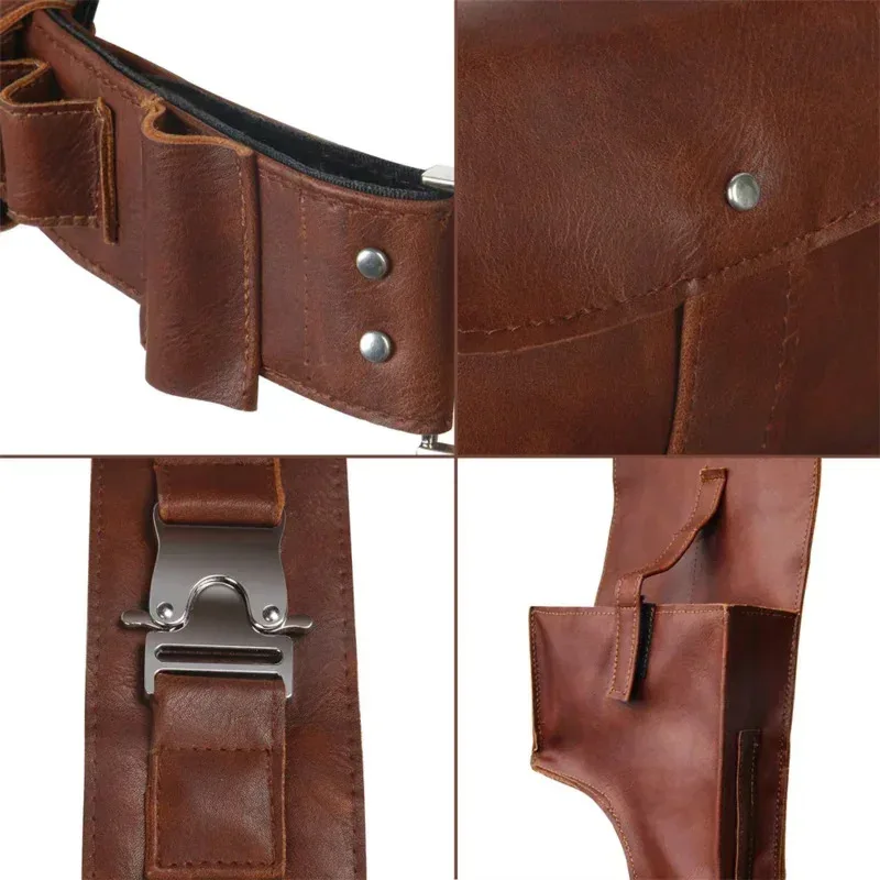 Z 1pcs The Mandalorian Leather Belt With Gun Holster Cosplay Props Replica for Adults Size S-L72b