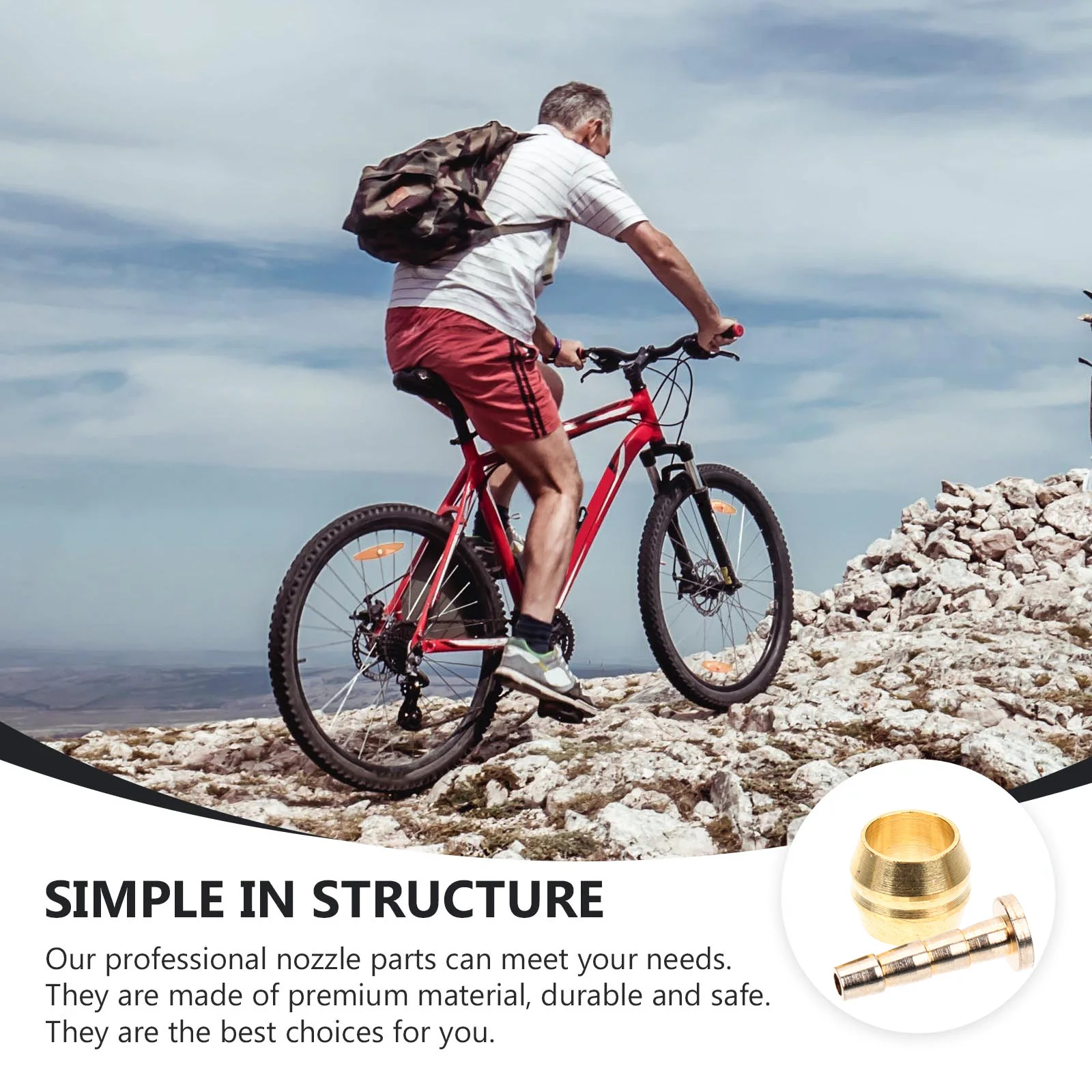 4Pcs Hydraulic Brake Pipe Joint Copper Material Compact Portable Bike Hose Olive Inserts Stable Performance Essential