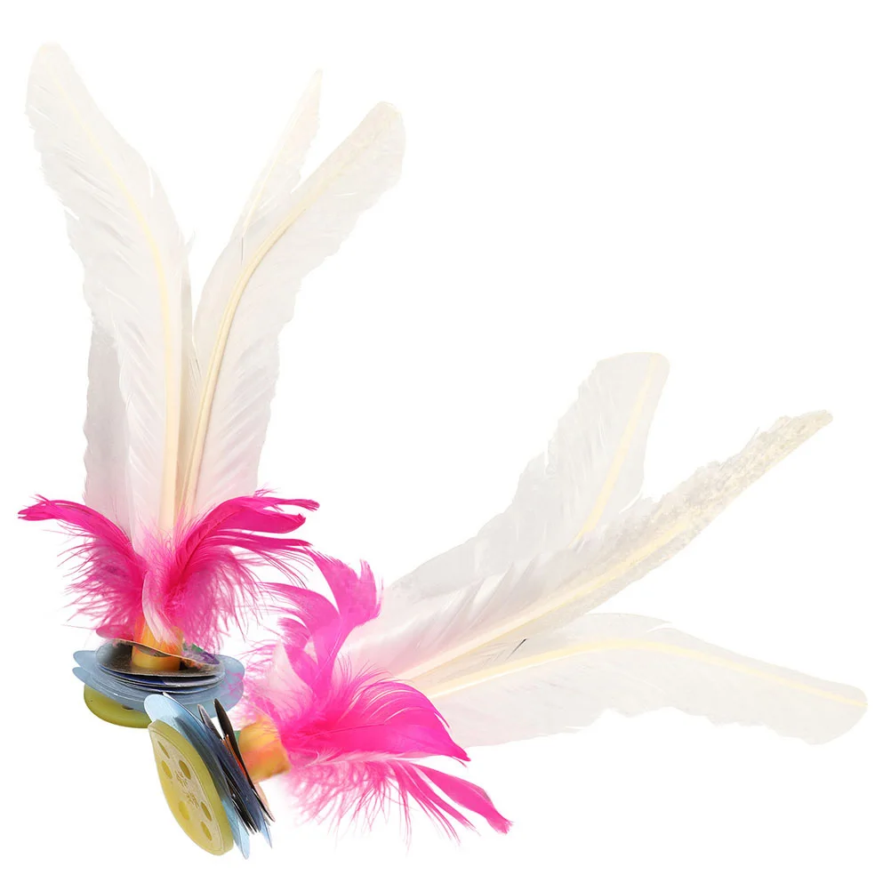 

4pcs White Goose Shuttlecock 19cm Fitness Exercise Traditional Toy Students Sports Entertainment