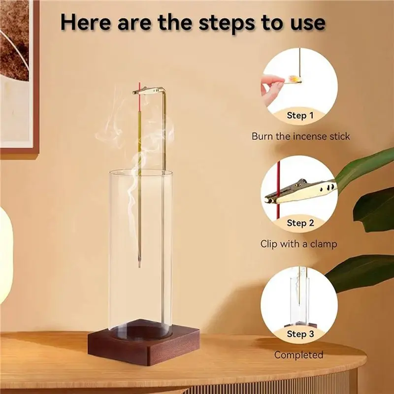 A98E-4X Incense Holder 10Inch Anti Ash Flying Incense Holder With Removable Ash Catcher, Upside Down Incense Burner