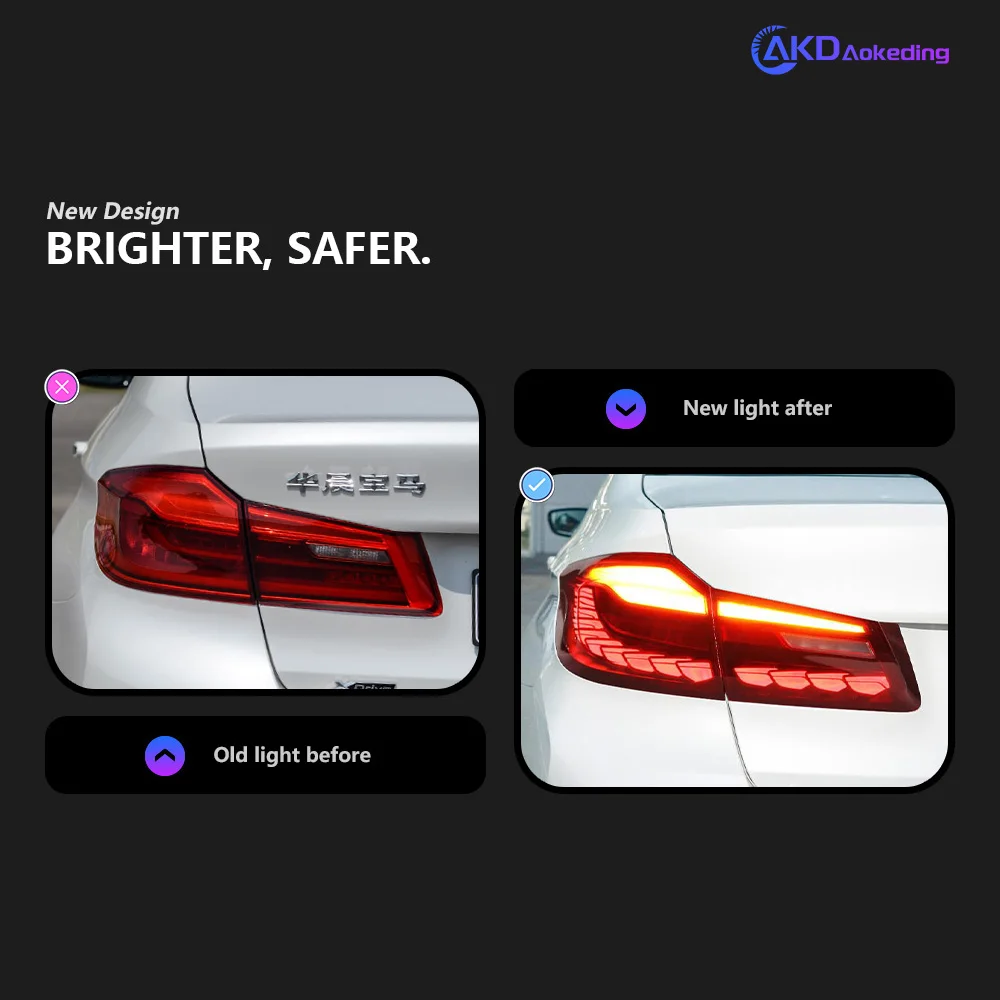أضواء السيارة لسيارات BMW G30 G38 520I 530I مصباح ليد خلفي 2018-2021 M5 مصباح إيقاف خلفي إشارة الفرامل DRL عكس اكسسوارات السيارات